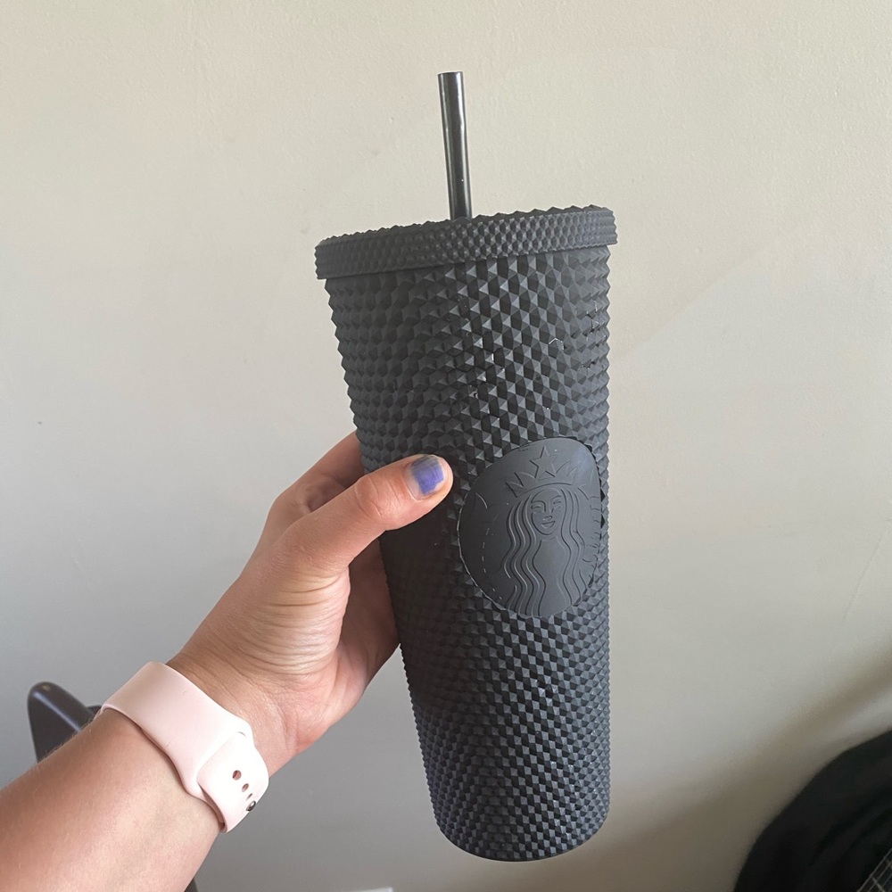 🖤 Studded black matte Starbucks tumbler 🖤